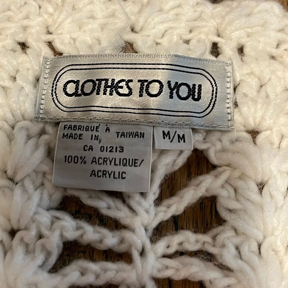 📍🤍CLOTHES TO YOU – White Crochet Knit Vest – Size M - Picture 2 of 8